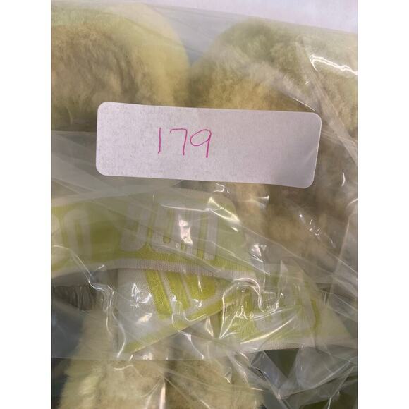 UGG Women's Fluff Yeah Sandal Size 7 Yellow Gray Furry Fuzzy Slipper Slide - Picture 12 of 12